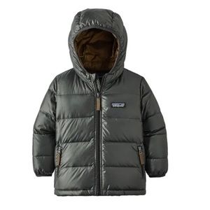 Patagonia Baby Toddler Hi-Loft Down Sweater Hoody Jacket - Grey Like New